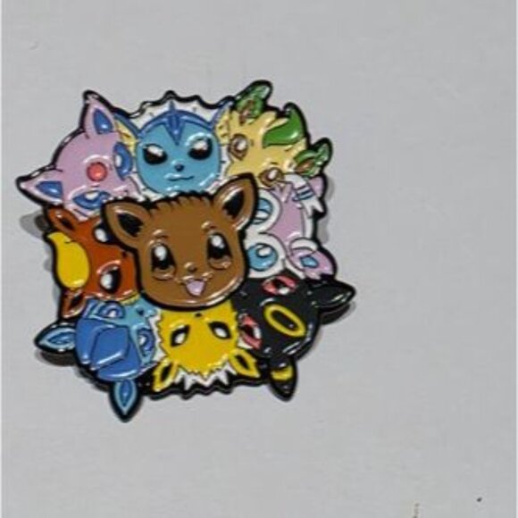 Pokemon Prismatic Eeveelution VMAX Enamel Pin – Chibi Eevee & Evolutions Pin - Picture 4 of 4